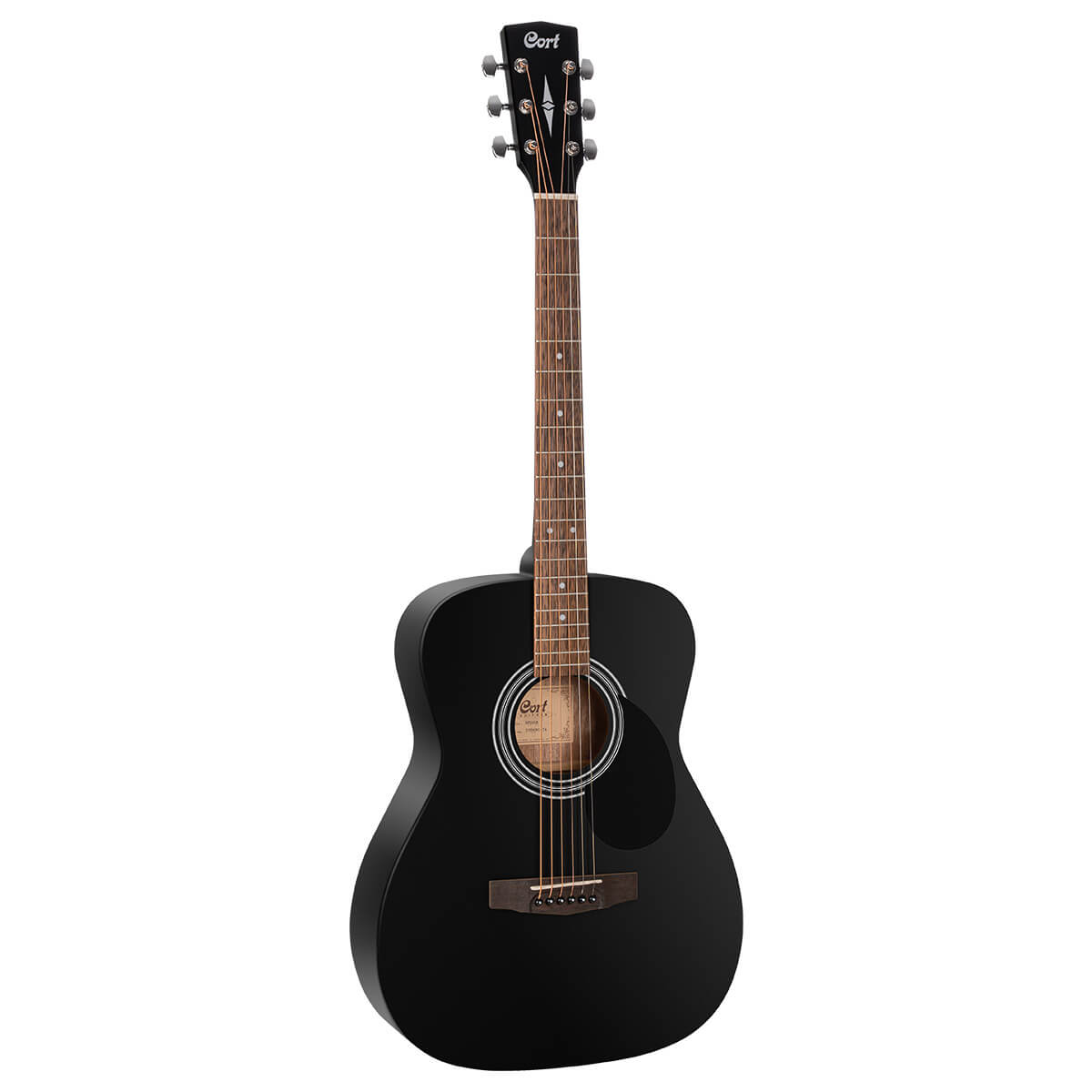 Cort AF510 Concert Acoustic Guitar with Bag Black Satin - Music Planet NZ