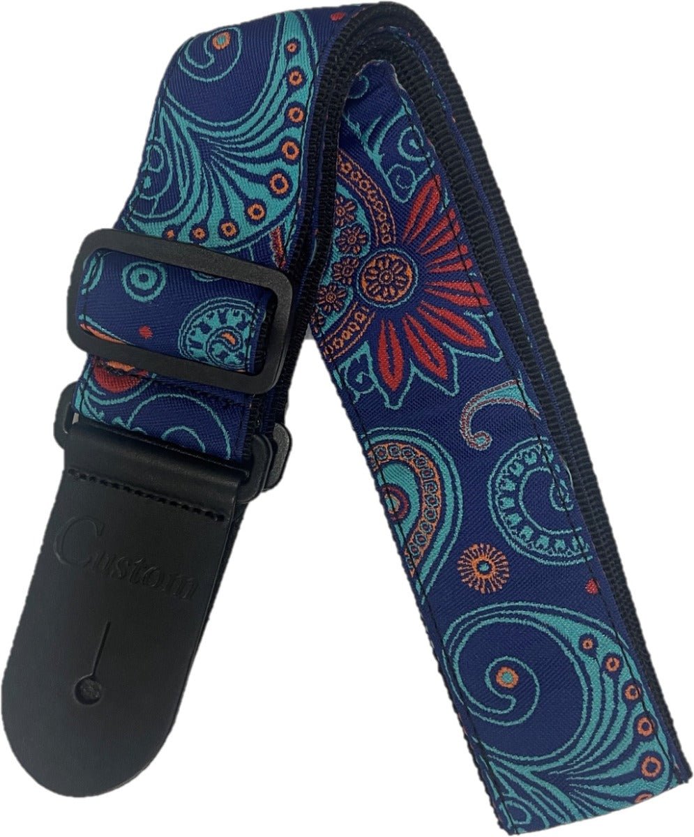 CUSTOM BLUE/ORANGE FLORAL/PAISLEY WOVEN - Music Planet New Zealand