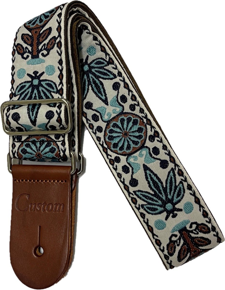 CUSTOM GT04 LEAF STRAP BLUE/WHITE/BROWN - Music Planet New Zealand