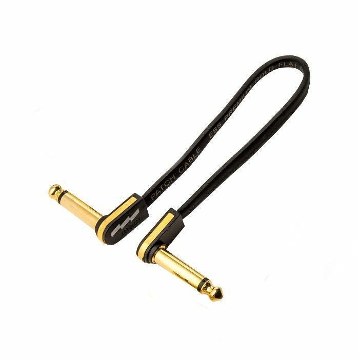 EBS FLAT PATCH CABLE 18CM R/ANG JACK GOL - Music Planet New Zealand