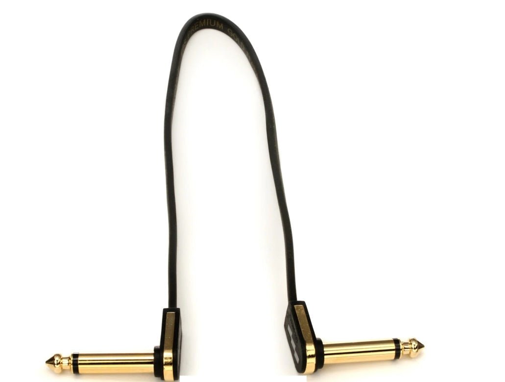 EBS PCF PG28 Premium Gold Flat Right Angle Patch Cable – 28cm - Music Planet NZ
