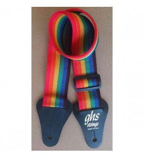 GHS NYLON WEB GUITAR STRAP RAINBOW COLOR - Music Planet New Zealand