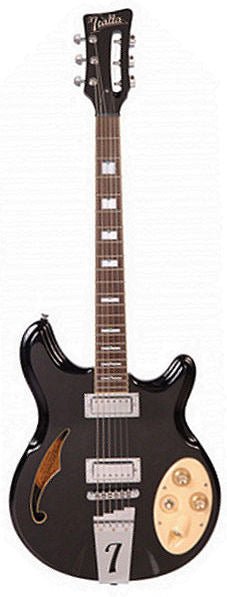 Italia Rimini 6 Semi-Hollow Electric Guitar Black | Music Planet NZ