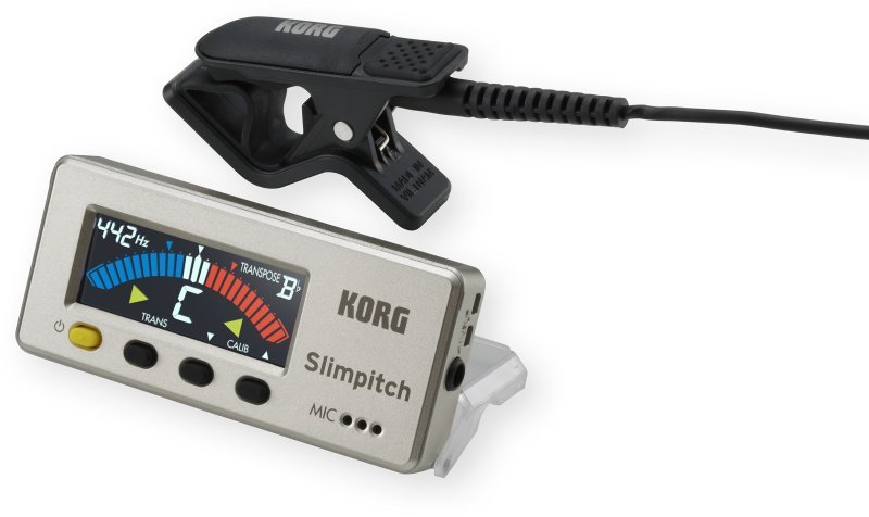 KORG SLIMPITCH CHROM TUNER W/MIC GOLD - Music Planet New Zealand