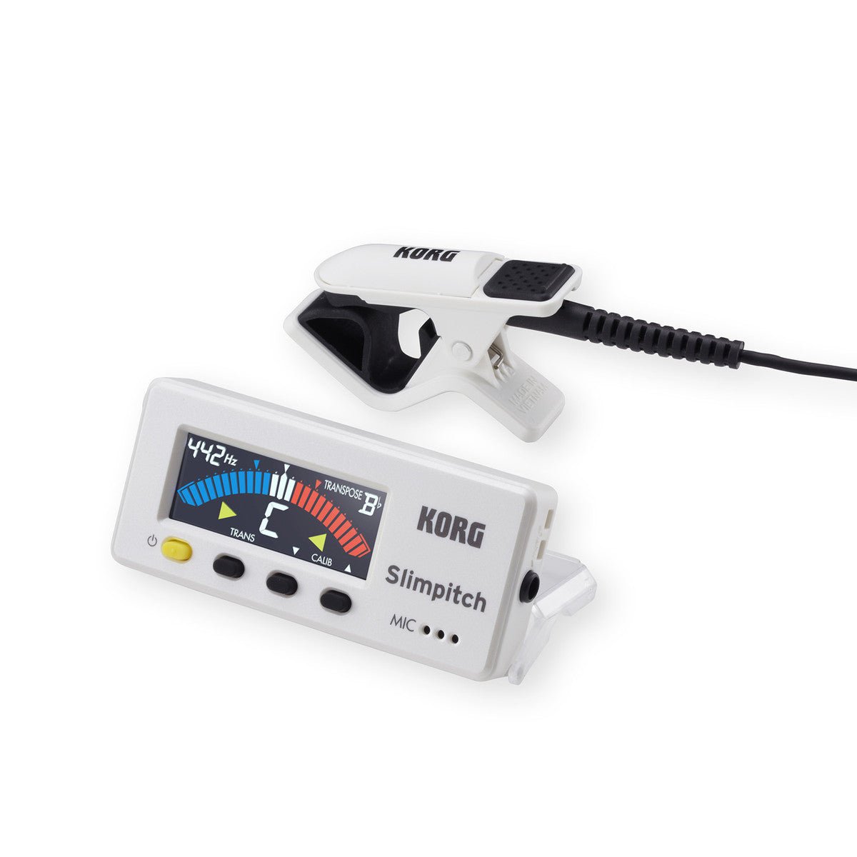 KORG SLIMPITCH CHROM TUNER W/MIC WHITE - Music Planet New Zealand