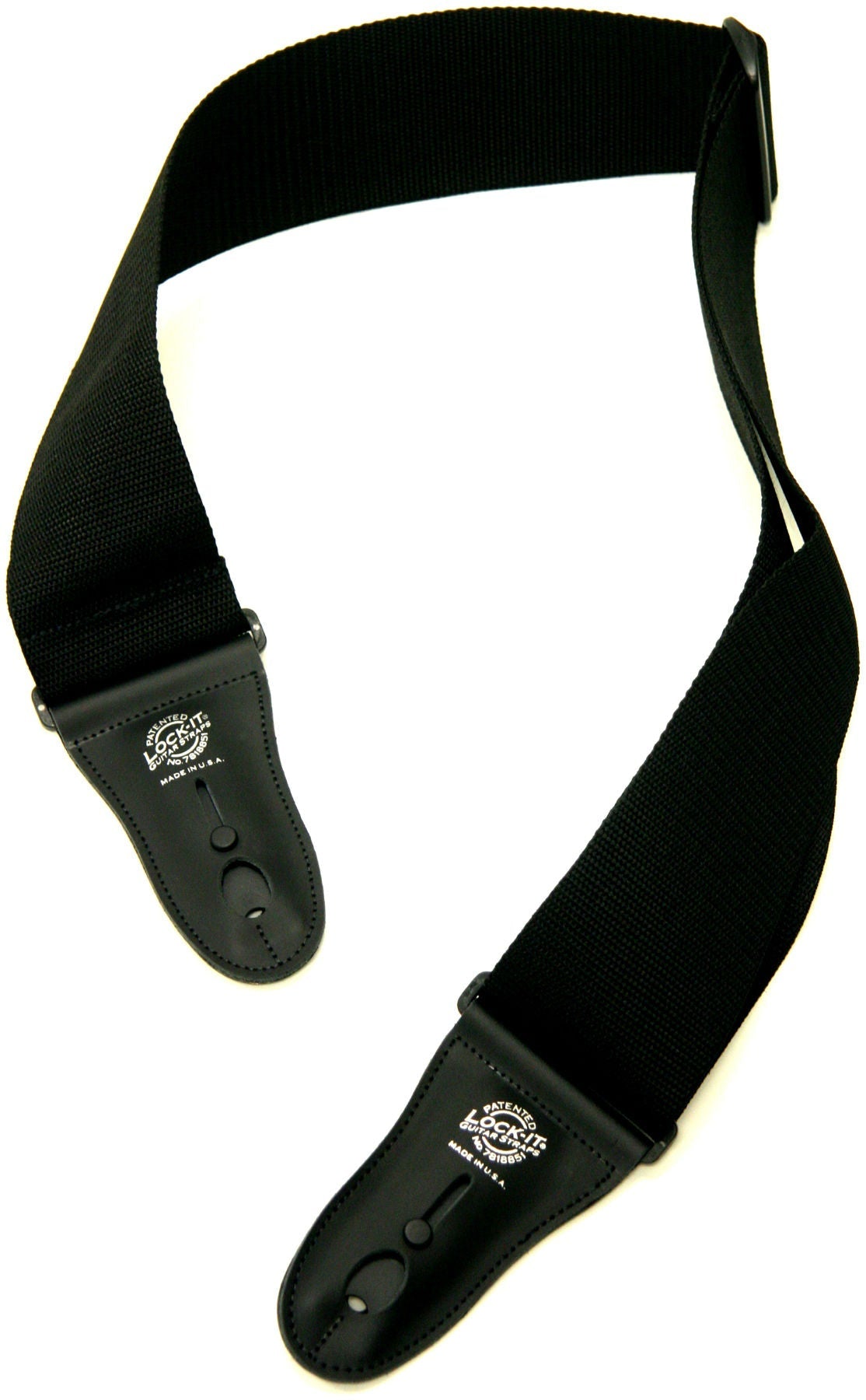 LOCK - IT STRAPS P3 GUITAR STRAP BLACK - Music Planet New Zealand
