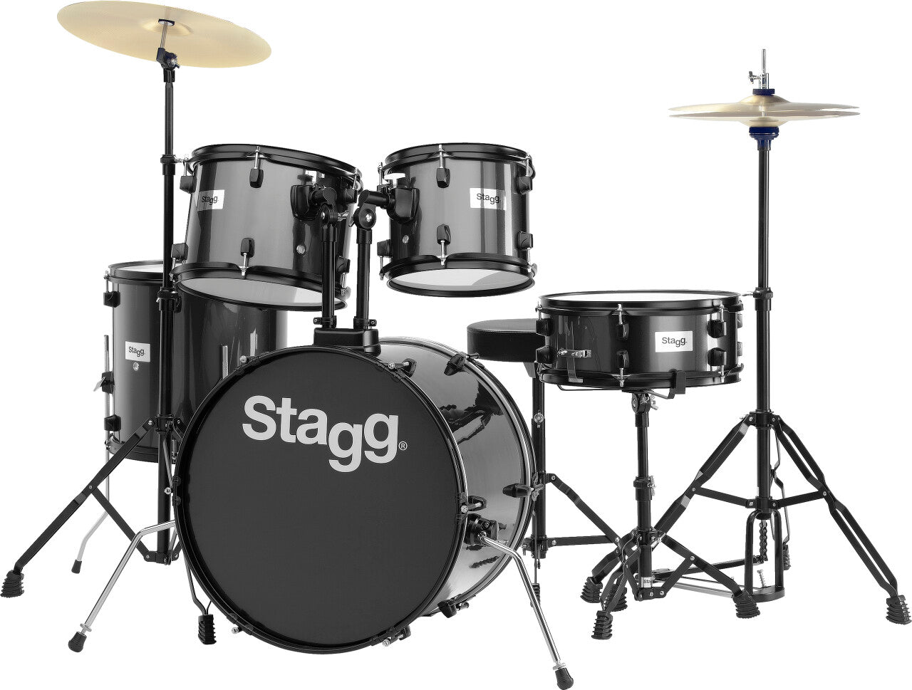 Stagg TIM120 5 - Piece Drum Kit - Black - Music Planet NZ