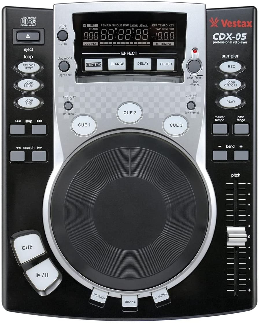 VESTAX CDX05 CD/MP3 PLAYER BLACK - Music Planet New Zealand