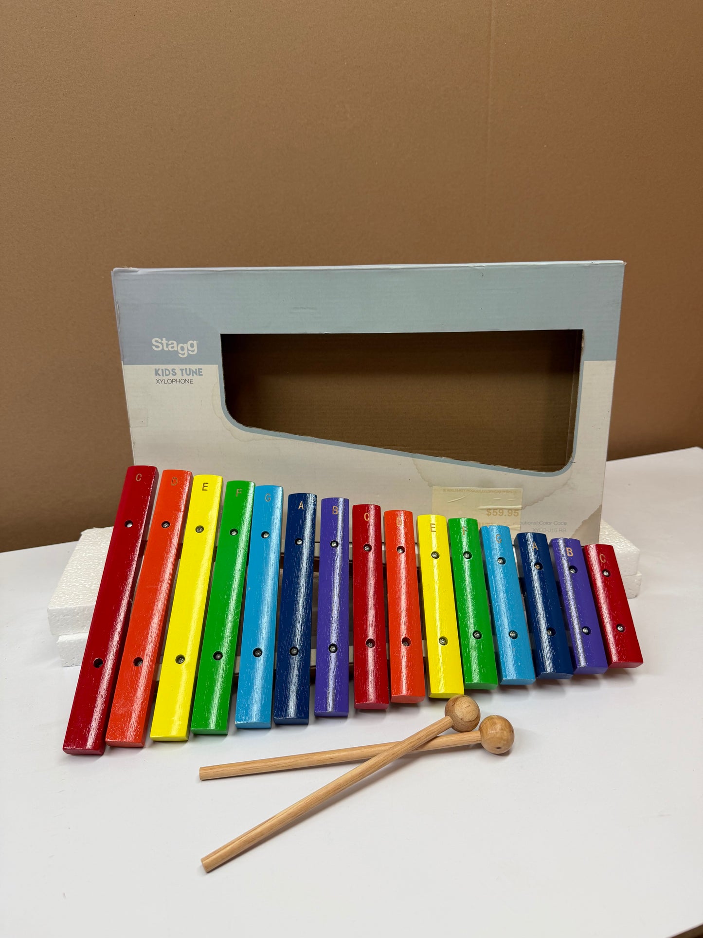 Stagg 15-Key Wooden Xylophone with Mallets - B-Stock