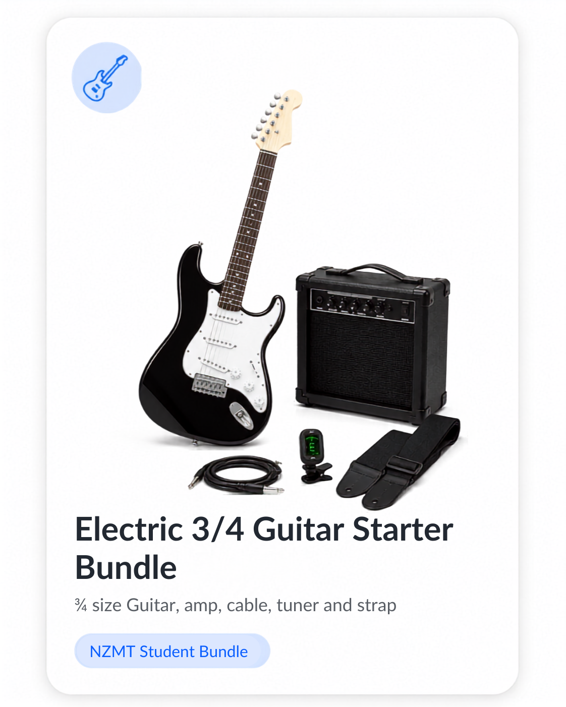 Electric 3/4 Guitar Starter Bundle