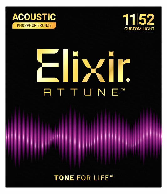 Elixir ATTUNE 11-52 Phosphor Bronze Acoustic Guitar Strings