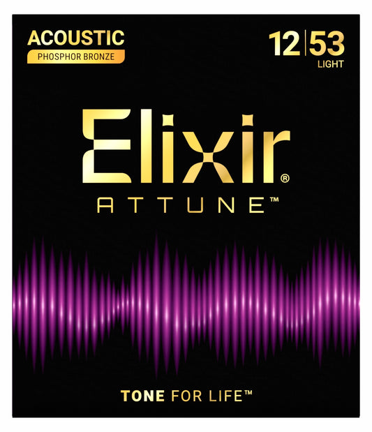 Elixir ATTUNE 12-53 Phosphor Bronze Acoustic Guitar Strings