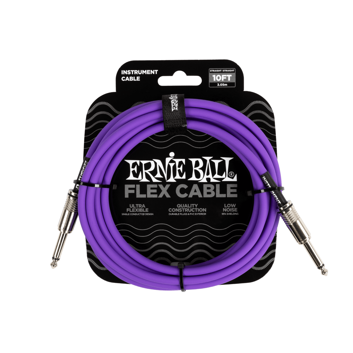 Ernie Ball Flex Instrument Cable Straight/Straight 10ft - Purple
