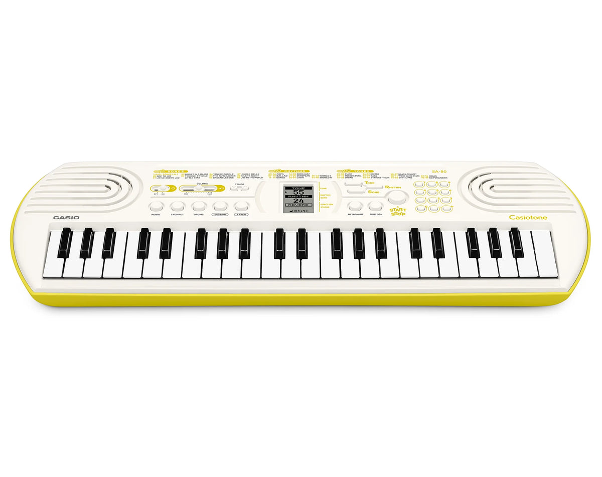 Casio SA-80 44-Key Mini Keyboard - White/Yellow