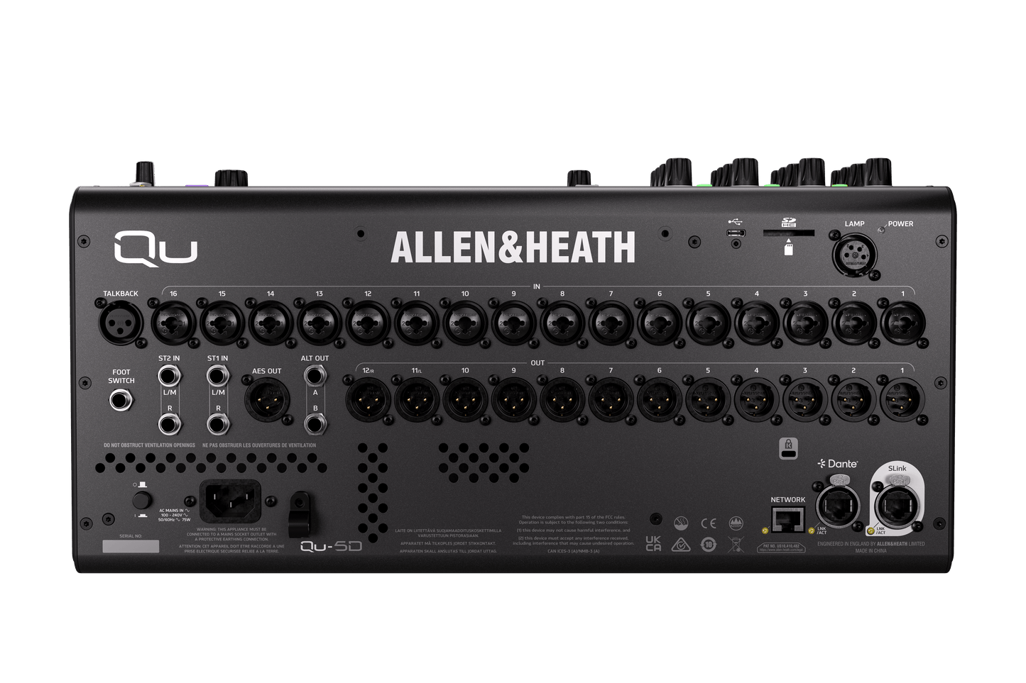 Allen & Heath QU‑5D 38‑Input Digital Mixer with Dante - Music Planet NZ