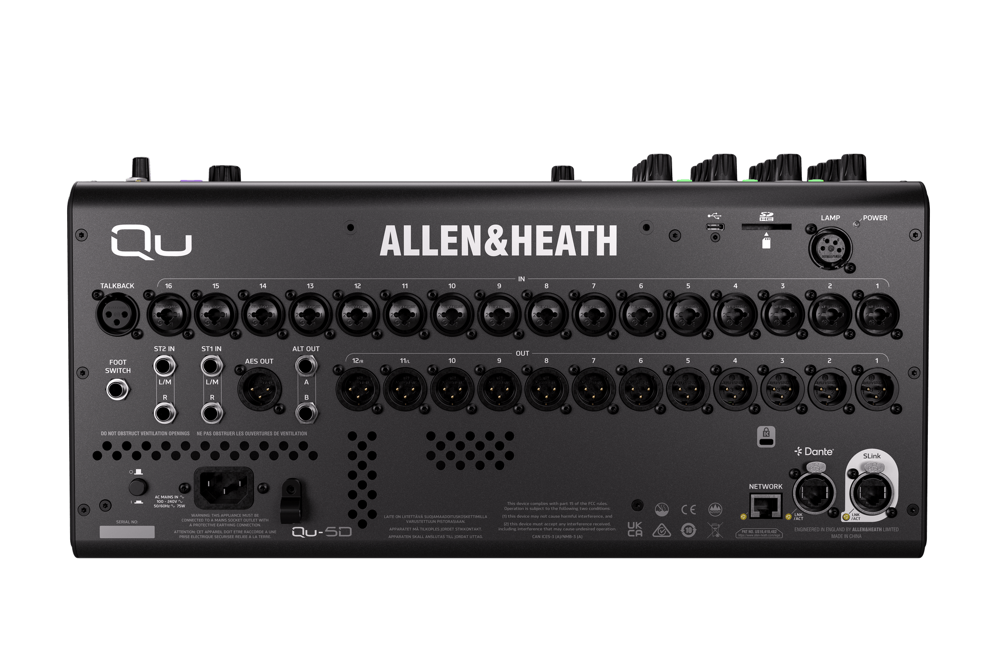 Allen & Heath QU‑5D 38‑Input Digital Mixer with Dante - Music Planet NZ