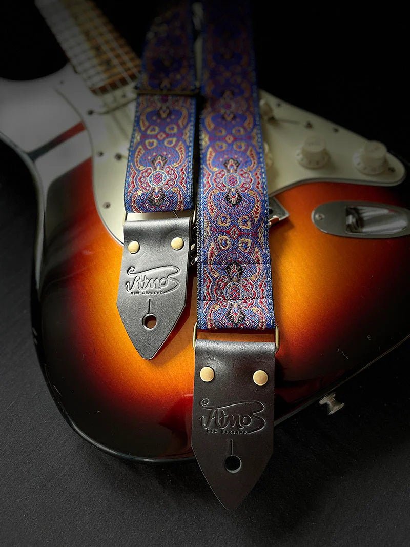 ATMOS PURPLE HAZE GUITAR STRAP BROWN LEATHER - Music Planet New Zealand