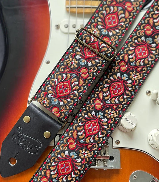 ATMOS THE TRIBUTE GUITAR STRAP BLACK LEATHER - Music Planet New Zealand