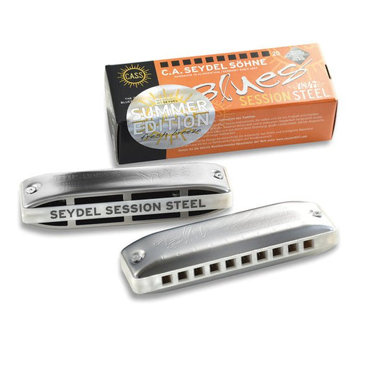 CA Seydel Blues Session Steel Harmonica Summer Edition Key - A - Music Planet NZ