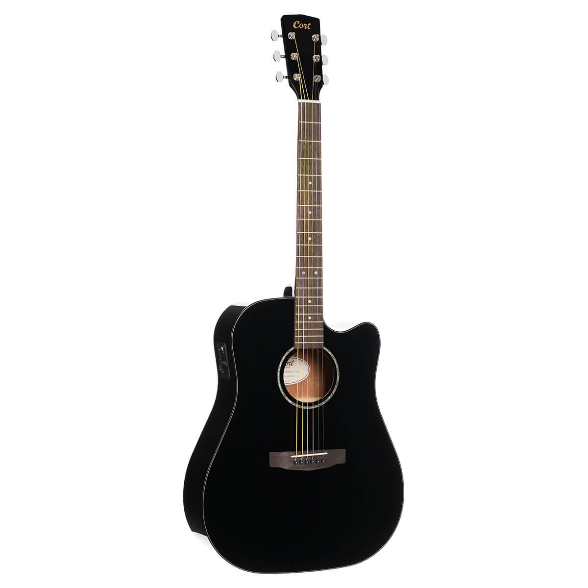 Cort C E60CE Dreadnought Acoustic Guitar - Black Gloss - Music Planet New Zealand