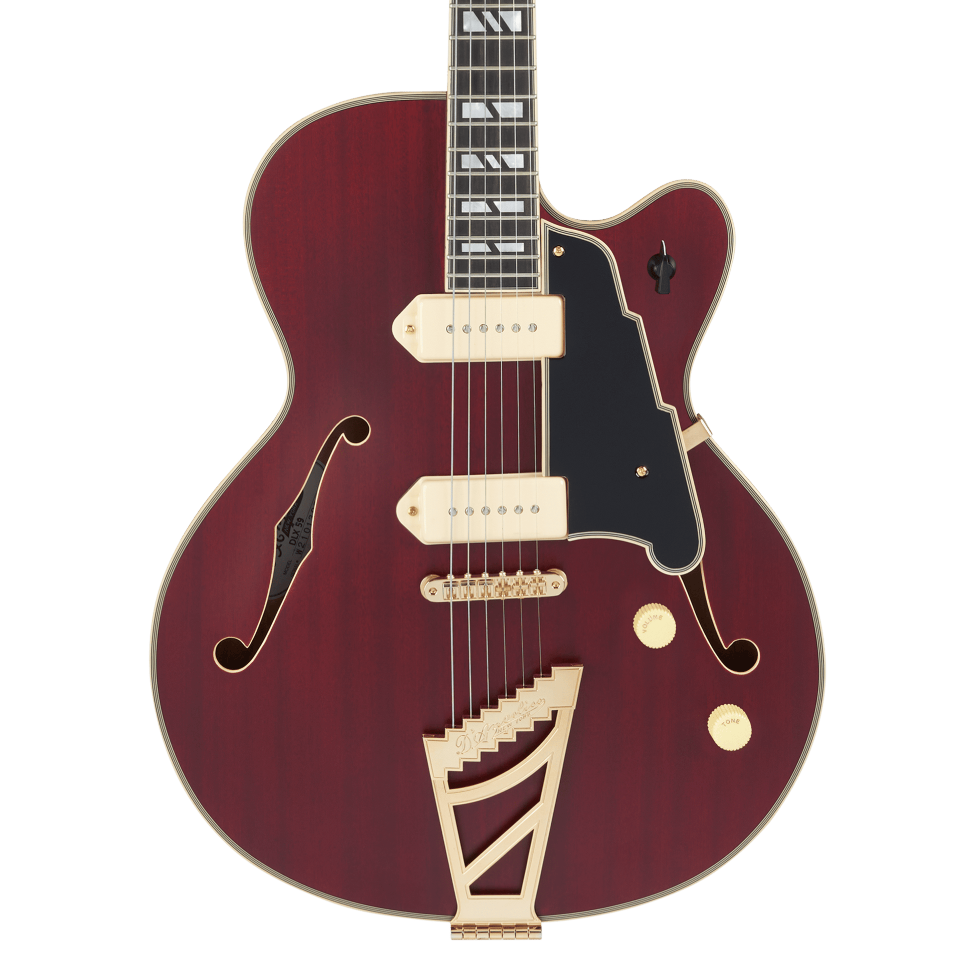 D’Angelico Deluxe 59 Semi - Hollow Electric Guitar - Satin Trans Wine - Music Planet NZ