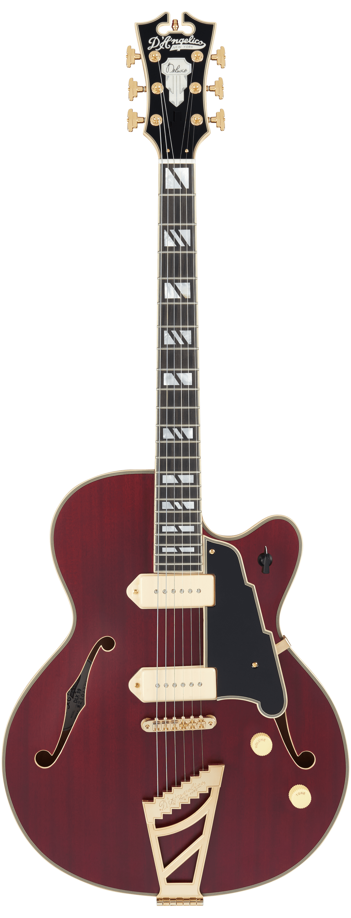 D’Angelico Deluxe 59 Semi - Hollow Electric Guitar - Satin Trans Wine - Music Planet NZ