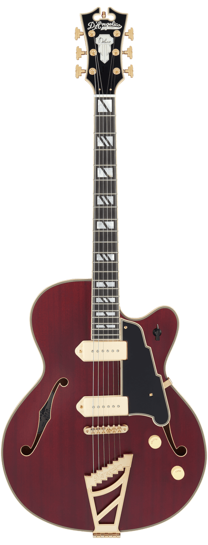 D’Angelico Deluxe 59 Semi - Hollow Electric Guitar - Satin Trans Wine - Music Planet NZ