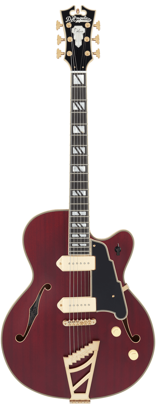 D’Angelico Deluxe 59 Semi - Hollow Electric Guitar - Satin Trans Wine - Music Planet NZ