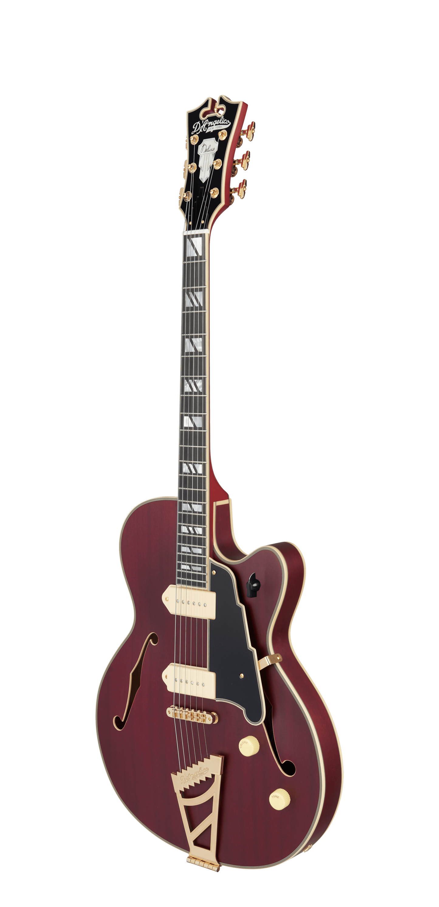 D’Angelico Deluxe 59 Semi - Hollow Electric Guitar - Satin Trans Wine - Music Planet NZ