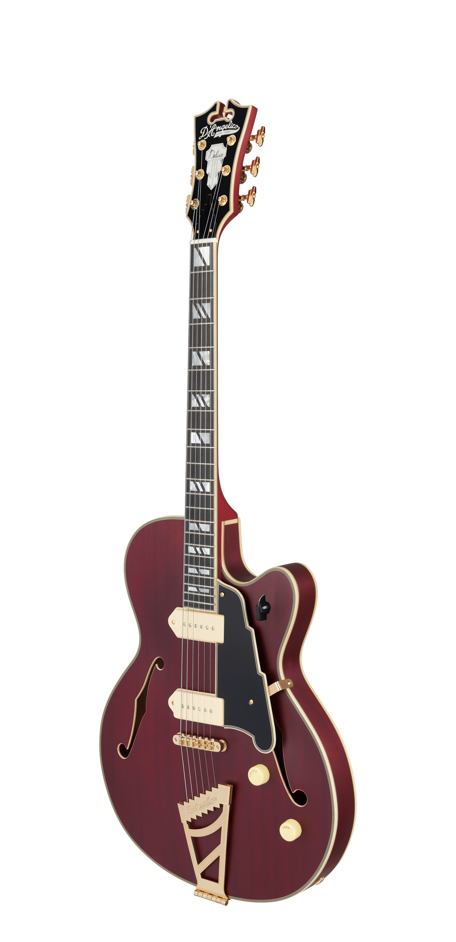 D’Angelico Deluxe 59 Semi - Hollow Electric Guitar - Satin Trans Wine - Music Planet NZ