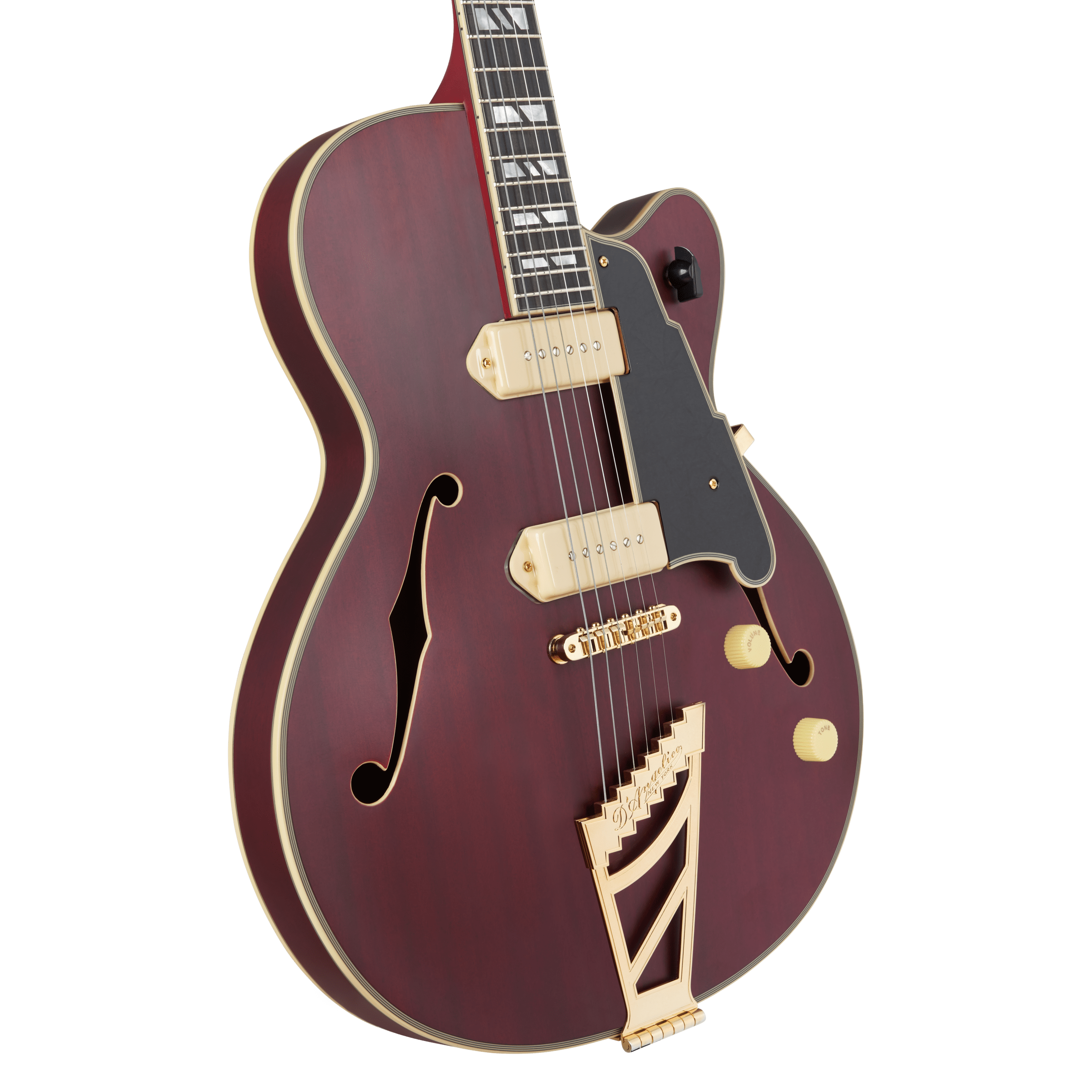 D’Angelico Deluxe 59 Semi - Hollow Electric Guitar - Satin Trans Wine - Music Planet NZ