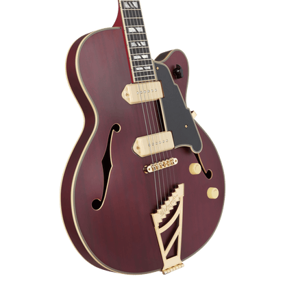 D’Angelico Deluxe 59 Semi - Hollow Electric Guitar - Satin Trans Wine - Music Planet NZ