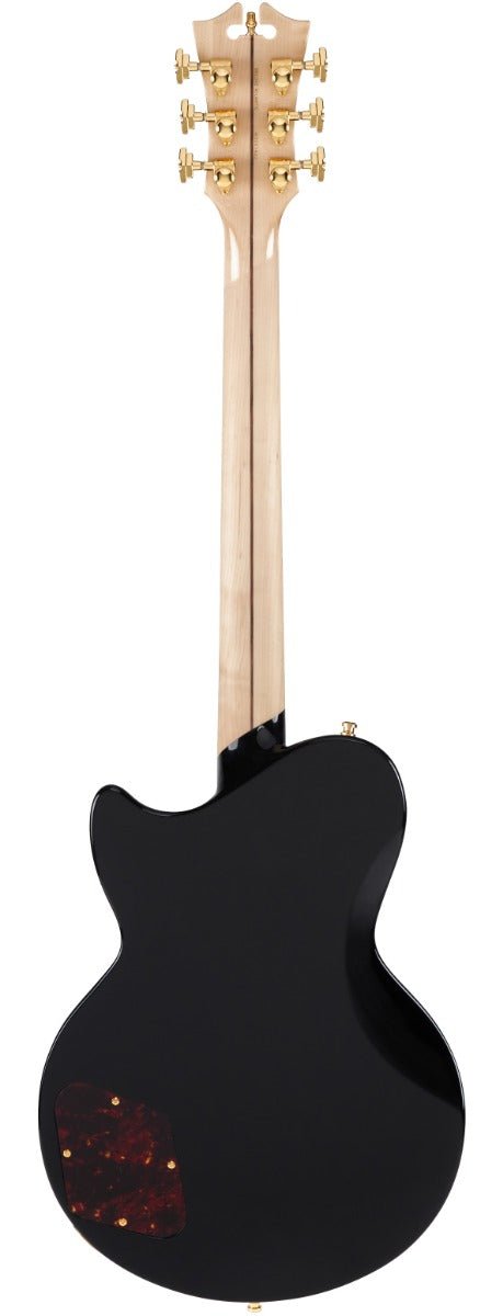 D'ANGELICO DELUXE ATLANTIC BARITONE SOLID BLACK GUITAR - Music Planet New Zealand