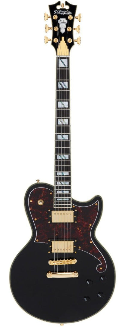 D'ANGELICO DELUXE ATLANTIC BARITONE SOLID BLACK GUITAR - Music Planet New Zealand