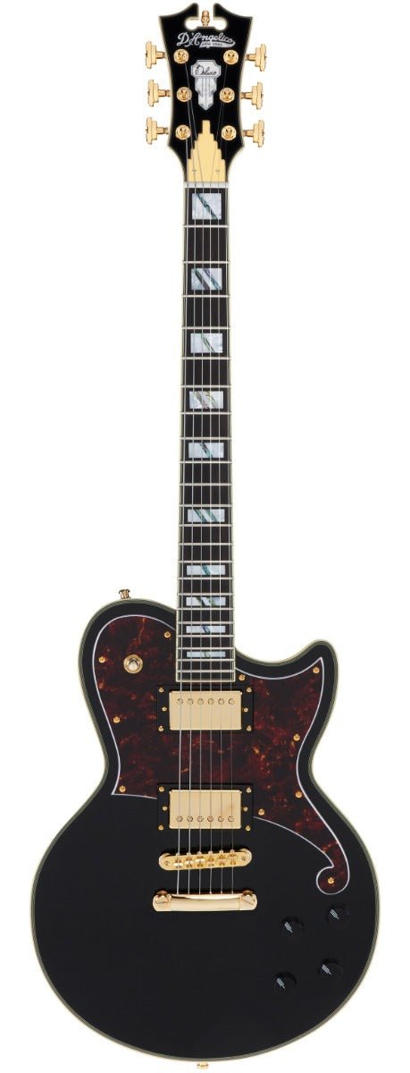 D'ANGELICO DELUXE ATLANTIC BARITONE SOLID BLACK GUITAR - Music Planet New Zealand