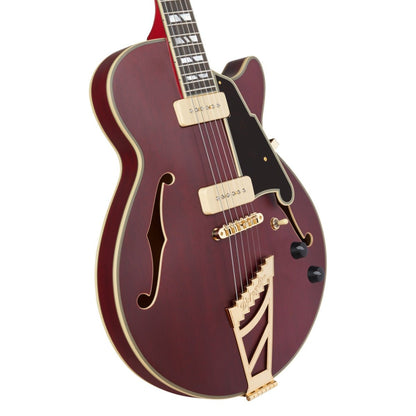 D'ANGELICO DELUXE SS SATIN TRANS WINE W/STAIRSTEP - Music Planet New Zealand