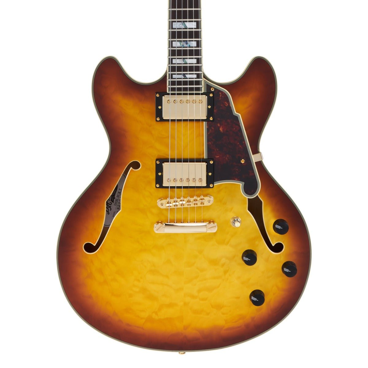 D'ANGELICO EXCEL DC XT ICED TEA BURST QUILT - Music Planet New Zealand