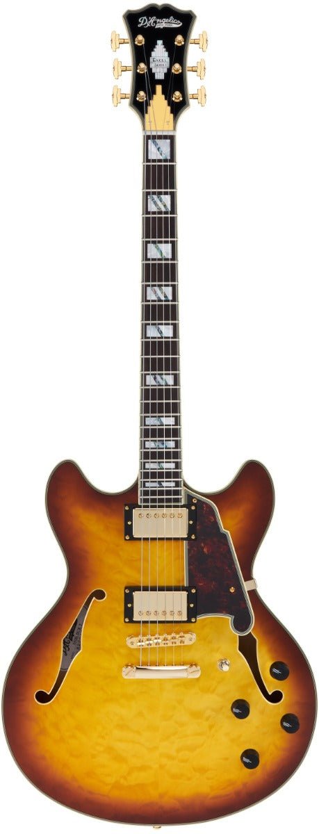 D'ANGELICO EXCEL DC XT ICED TEA BURST QUILT - Music Planet New Zealand