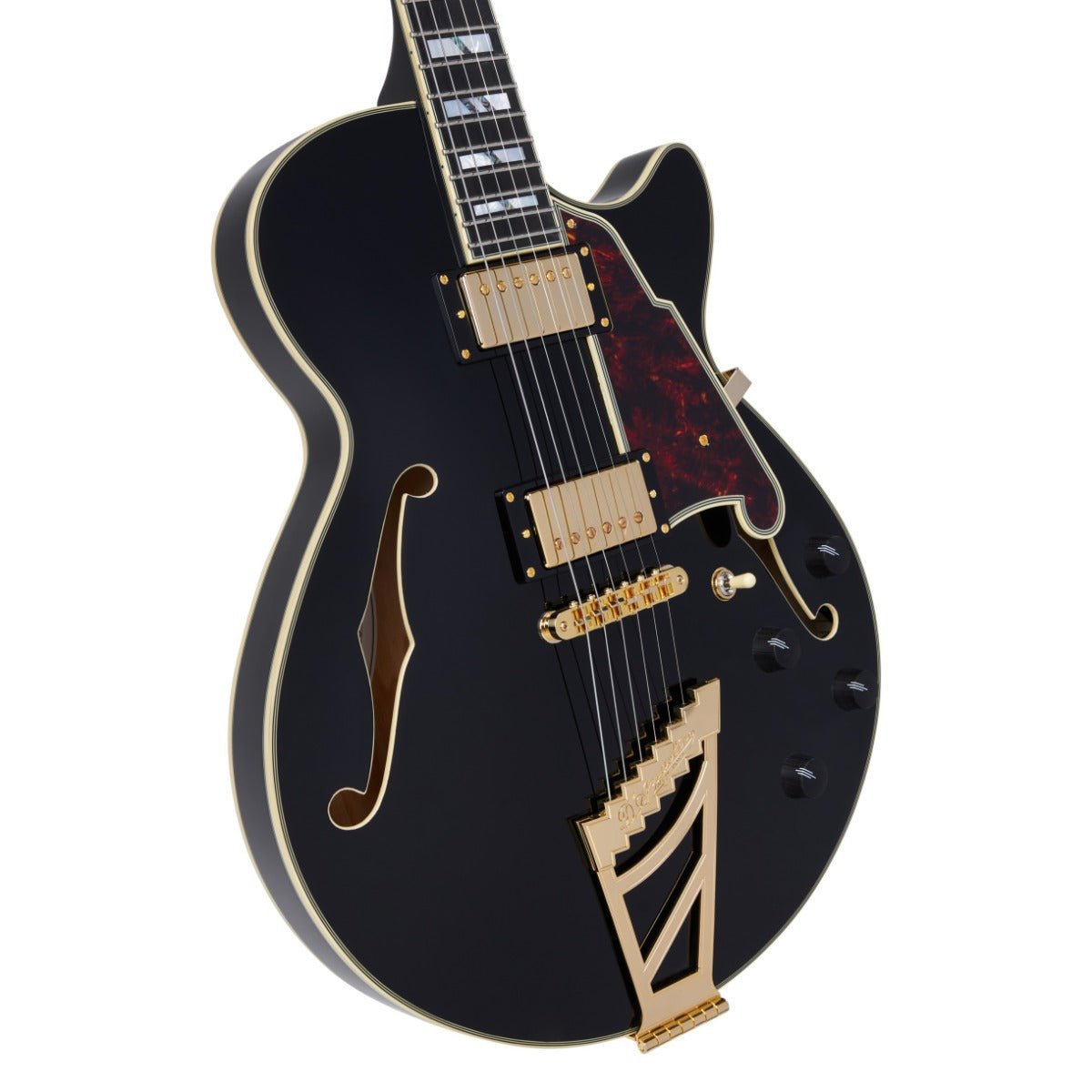 D'ANGELICO EXCEL SS STAIRSTEP IN SOLID BLACK - Music Planet New Zealand