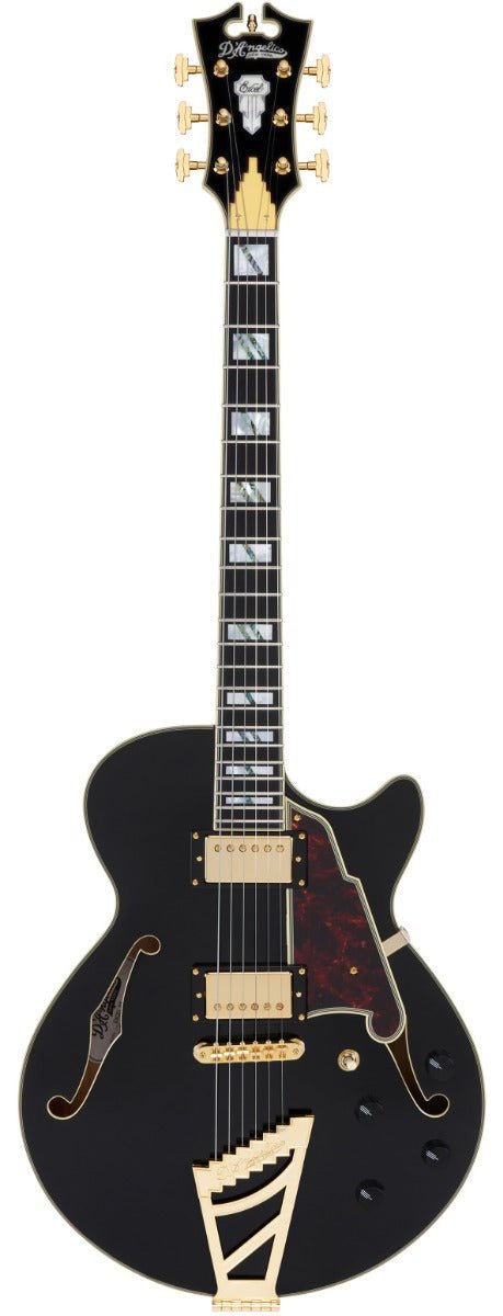 D'ANGELICO EXCEL SS STAIRSTEP IN SOLID BLACK - Music Planet New Zealand