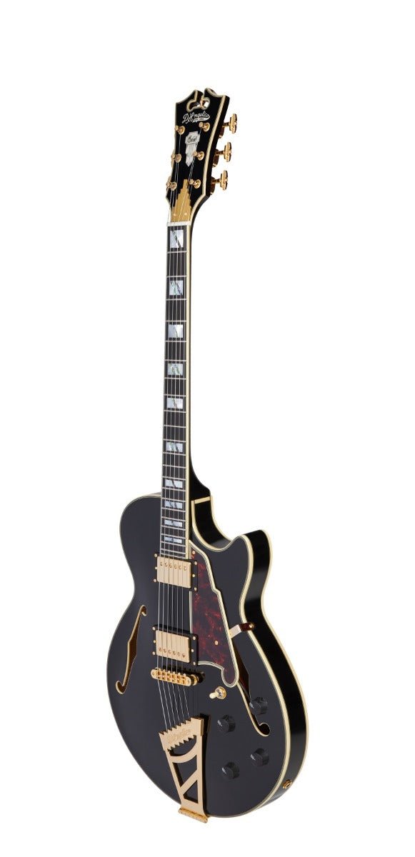 D'ANGELICO EXCEL SS STAIRSTEP IN SOLID BLACK - Music Planet New Zealand
