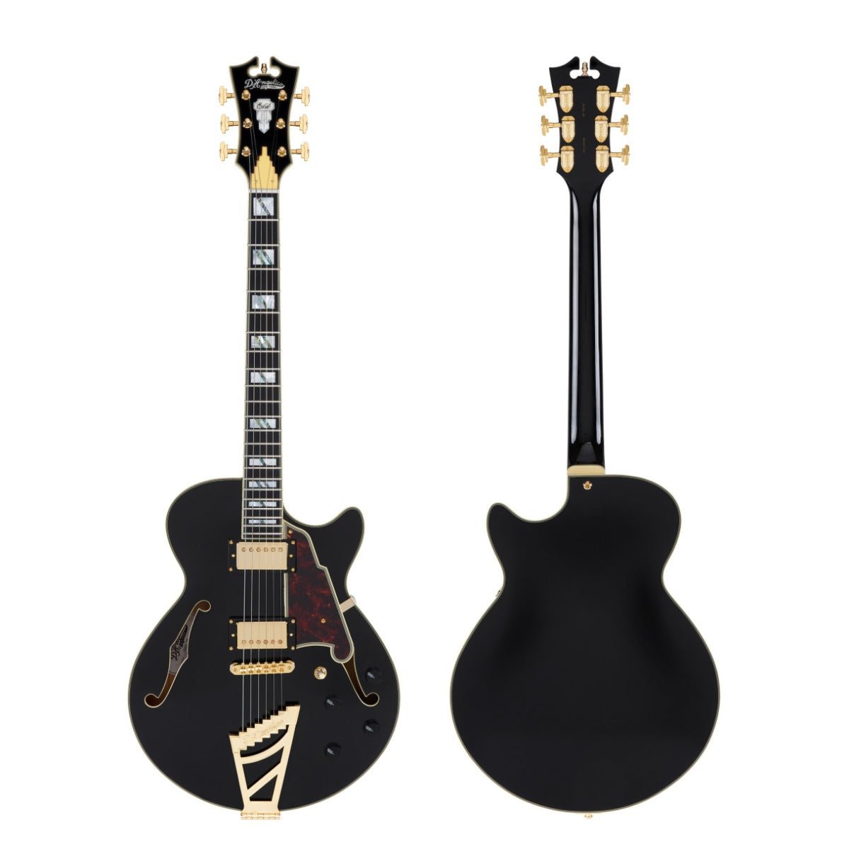 D'ANGELICO EXCEL SS STAIRSTEP IN SOLID BLACK - Music Planet New Zealand