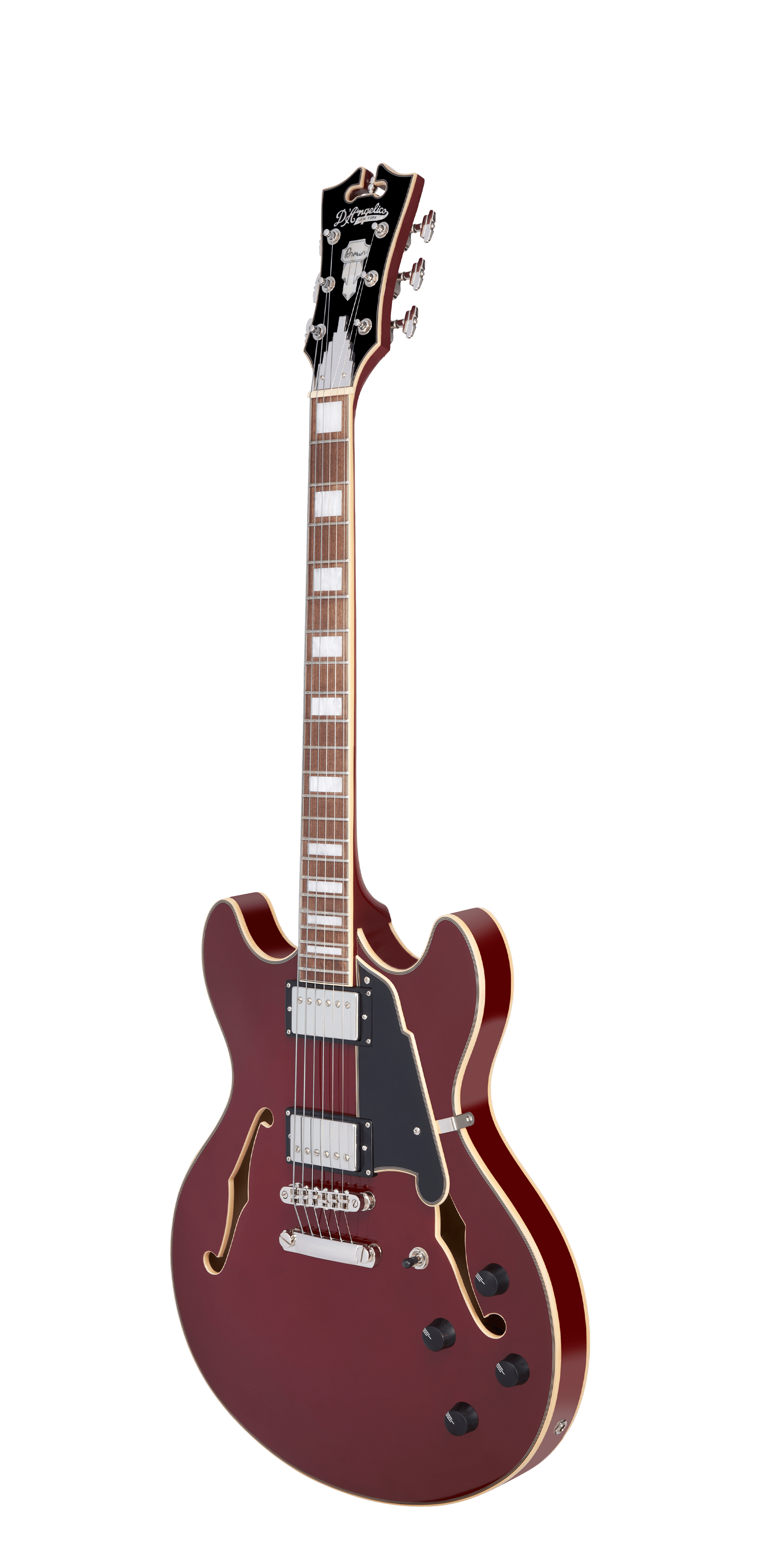 D’Angelico Premier DC Semi - Hollow Electric Guitar - Burnt Red - Music Planet NZ