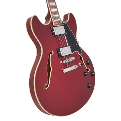 D’Angelico Premier DC Semi - Hollow Electric Guitar - Burnt Red - Music Planet NZ