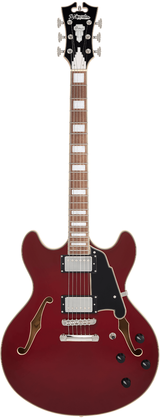 D’Angelico Premier DC Semi - Hollow Electric Guitar - Burnt Red - Music Planet NZ