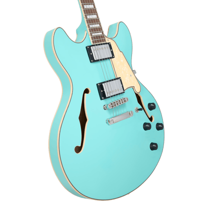 D’Angelico Premier DC Semi - Hollow Electric Guitar - Surf Green - Music Planet NZ