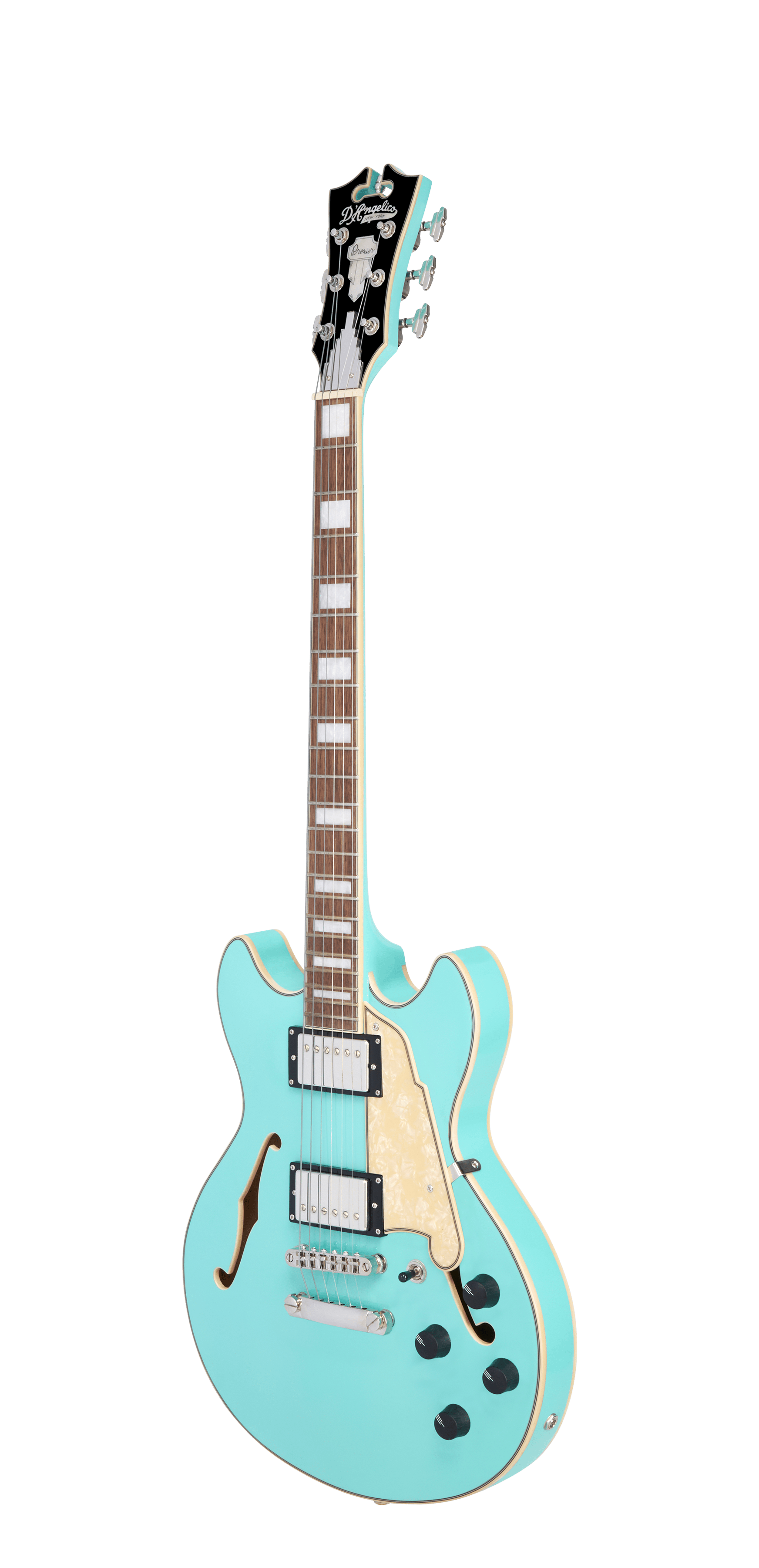 D’Angelico Premier Mini DC Semi - Hollow Electric Guitar - Surf Green - Music Planet NZ