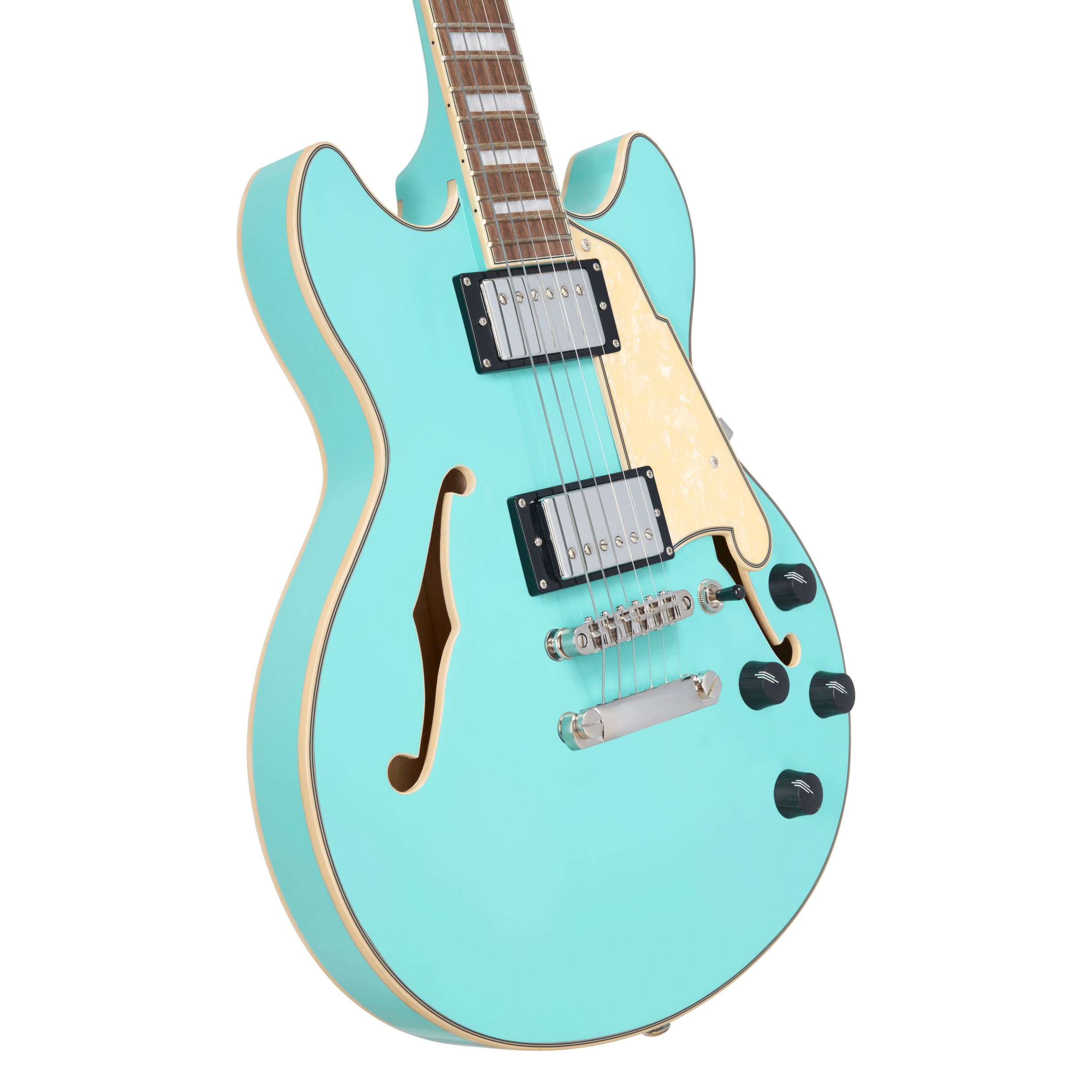 D’Angelico Premier Mini DC Semi - Hollow Electric Guitar - Surf Green - Music Planet NZ