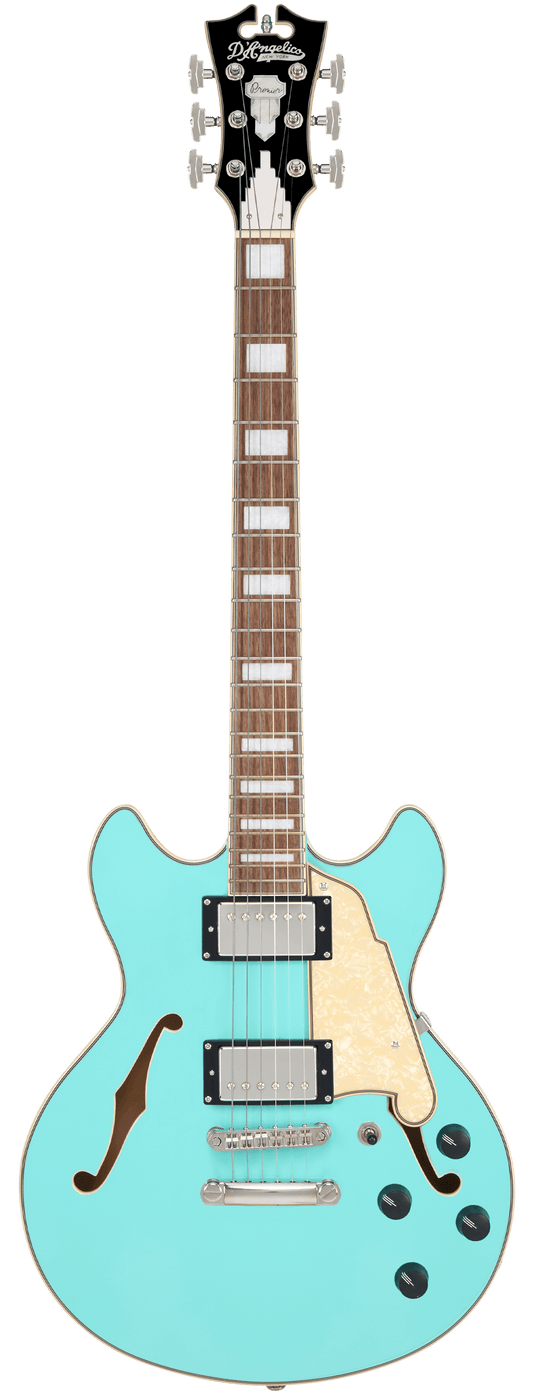 D’Angelico Premier Mini DC Semi - Hollow Electric Guitar - Surf Green - Music Planet NZ