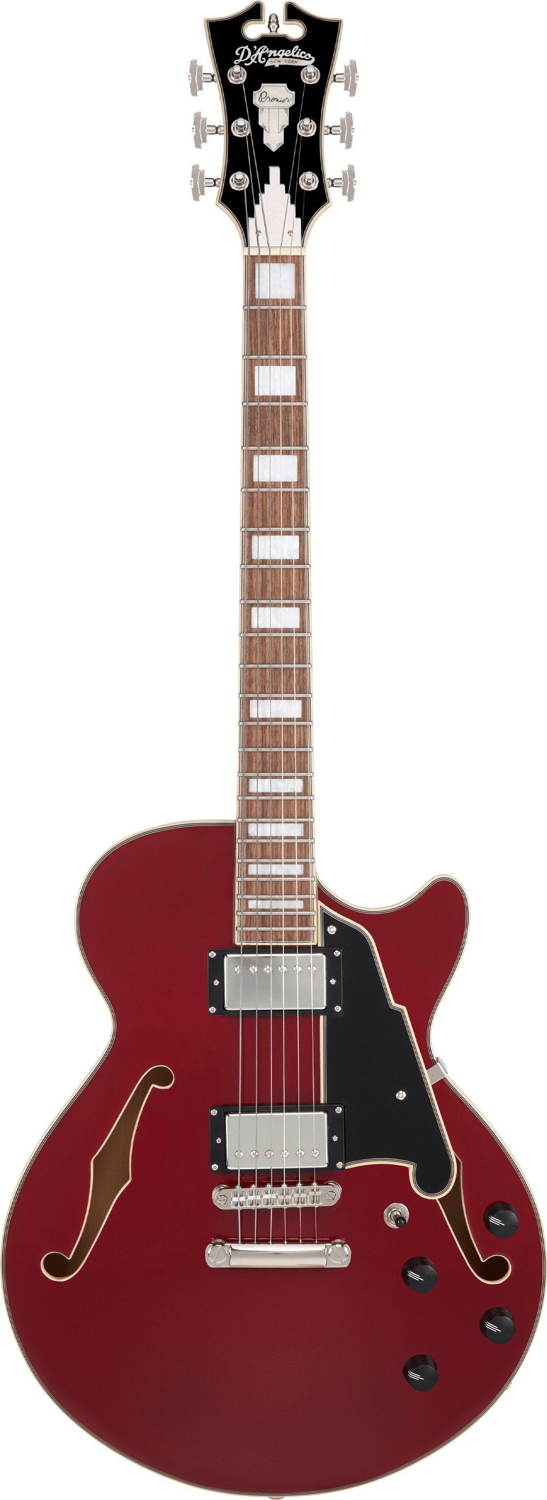 D’Angelico Premier SS Semi - Hollow Electric Guitar - Burnt Red - Music Planet NZ
